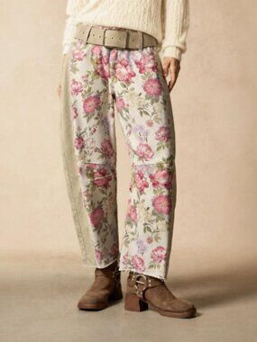 NWOT 2026 Fantastic Floral Good Luck Barrel Jeans